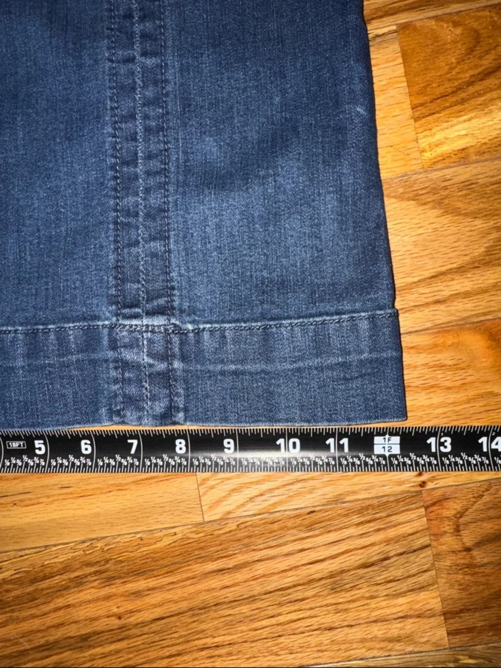 Free People Front Seam Deep Sea Blue Stretch Denim Wide-Leg Jeans, size 29 - Picture 5 of 6